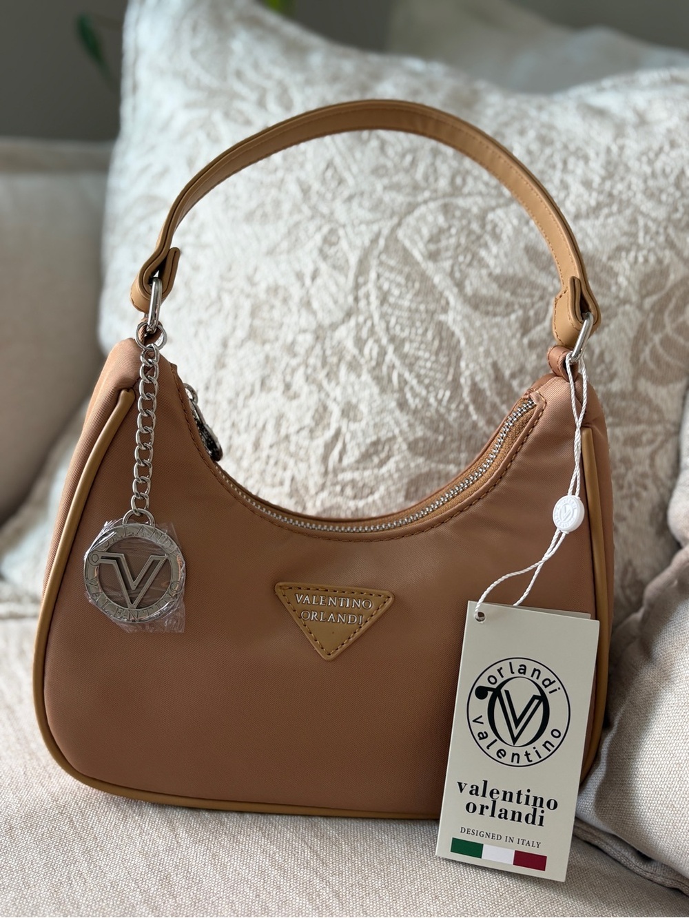 Valentino Orlandi Caramel Tan Shoulder Hobo
